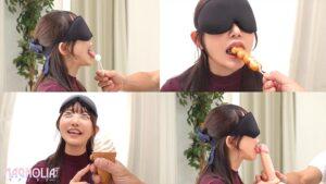 『唇美人な女子大生限定！！お口の中身を当ててみて？』笑顔が眩しいきゃわたんJDが目隠しして色んな物を食感テイスティング…突然現れたデカチンに大興奮しながら下のお口でもジュボジュボおチ○ポを頂いて腰振りが止まらない♪【街角素人モニタリング♯あきほ♯22歳】-2