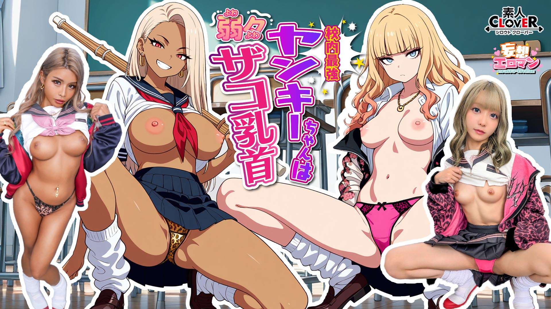 【校内最強ヤンキーちゃんは弱々ザコ乳首】①喧嘩は強いが乳首は激弱！？クラスの最強ヤンキーギャルの弱点を知ってしまった僕は…②陰キャに優しいヤンキーギャルに気に入られ性春の放課後！！【妄想エロマン♯澄田さん＆黒川さん】