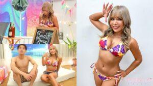 『恋人を求めて水着ギャルと一般男性がお互いに触れ合うオイルマッサージでどこまで発展するのか!?』こんがりギャルと優男がマッチングしてヌルヌル素股で擦り合い♪…生ハメに発展して「デカチン最高ぉ～♪」とメロつきながら中出し交尾☆【街角素人モニタリング♯りさ】-1