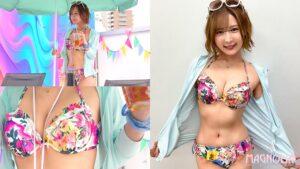 『恋人を求めて水着ギャルと一般男性がお互いに触れ合うオイルマッサージでどこまで発展するのか!?』白ギャルとイケメンがマッチングしてヌルヌル素股で擦り合い♪…生ハメに発展して中イキしながら彼氏のことを忘れて浮気中出し☆【街角素人モニタリング♯なるみ】-1